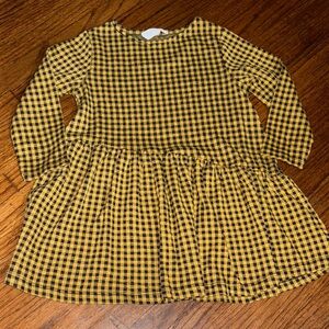 Zara Kids Yellow and Black Plaid Dress
Warm fabric long sleeve